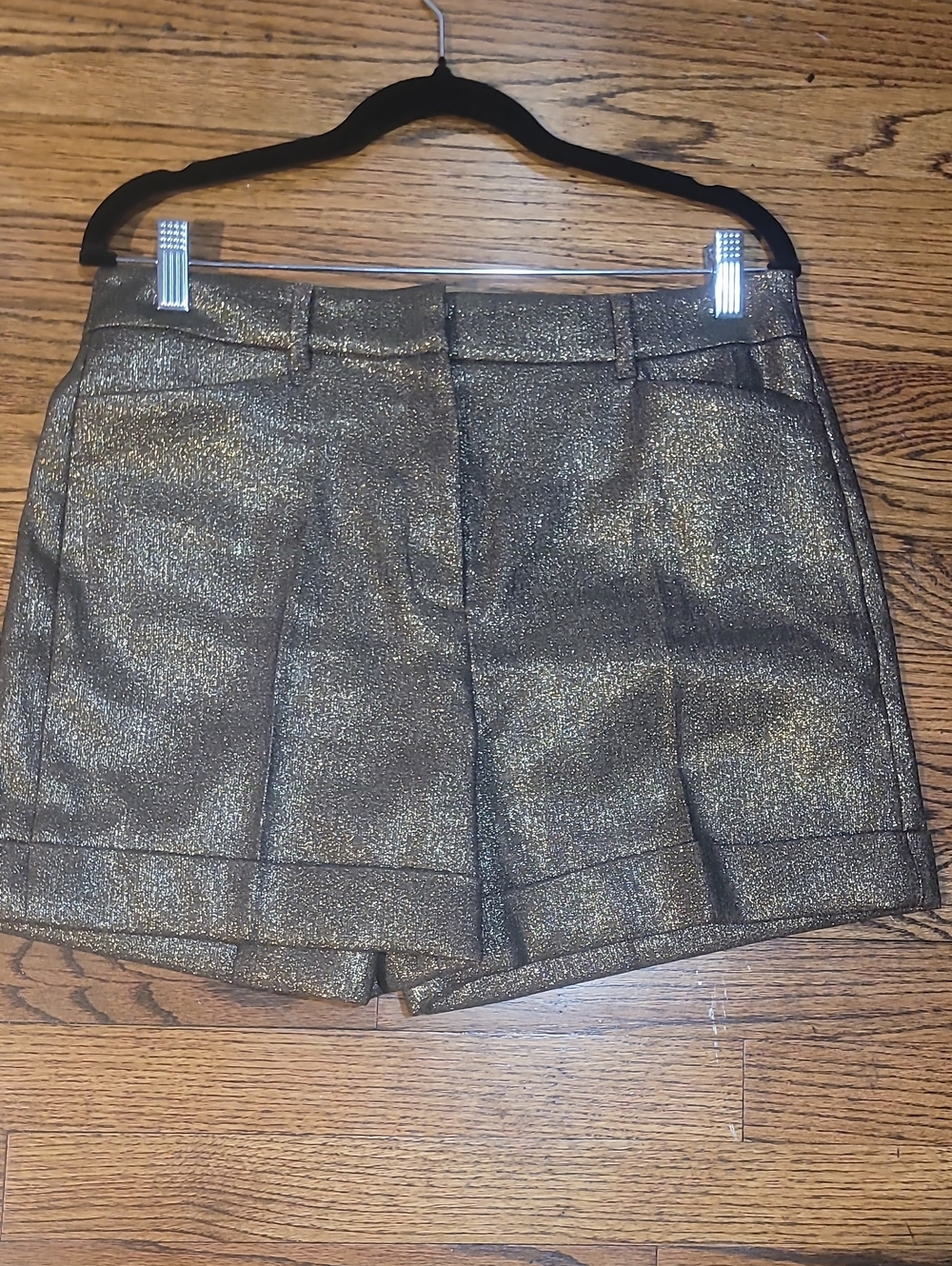 White House Black Market Shimmery Gold-Tone Shorts